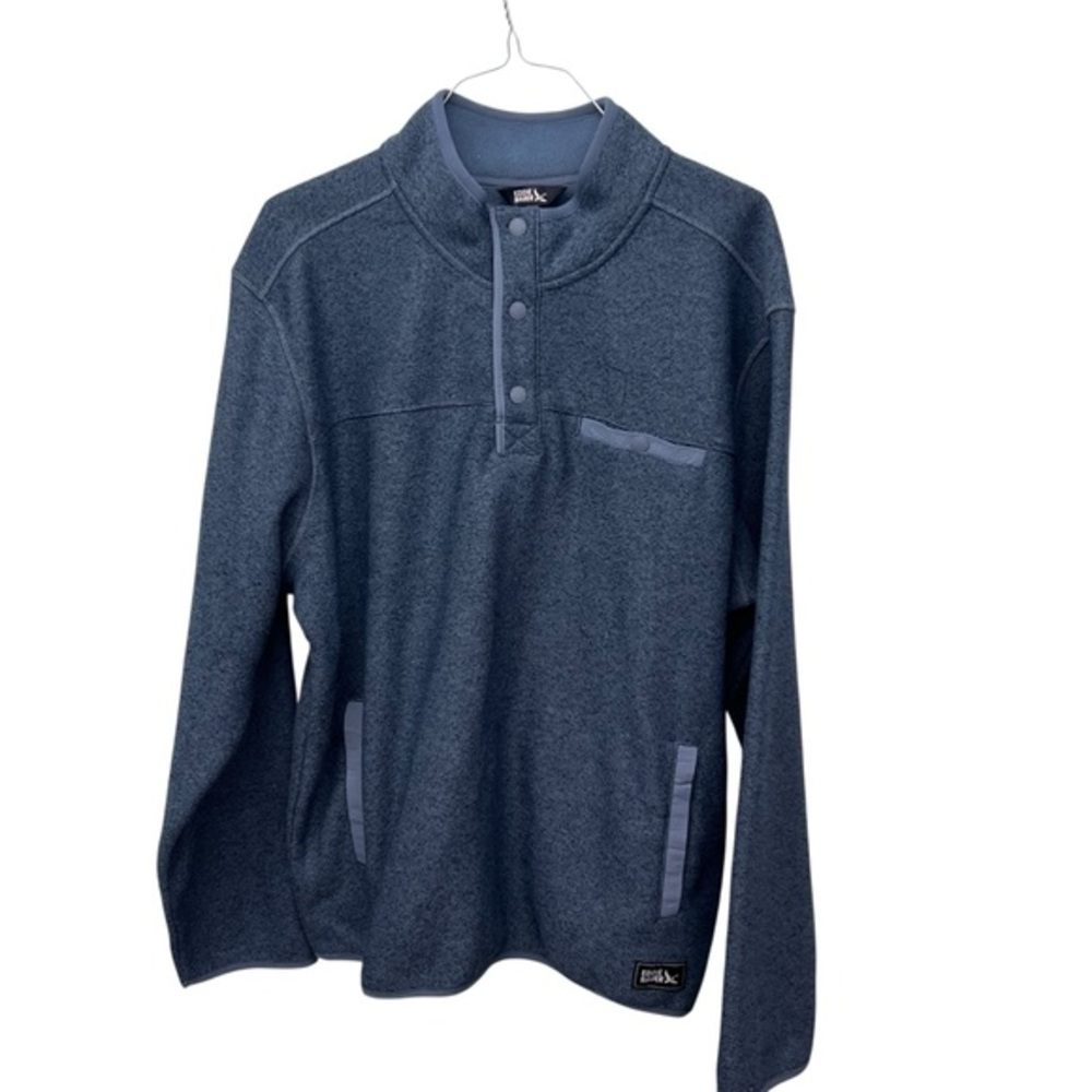 NWT Eddie Bauer Men's Blue Pullover Long Sleeve Sweater Fleece Jacket Size XL